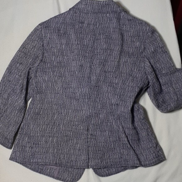 J.Jill Blazer dark purple navy gray tones 6 small s jacket dark academia top - Picture 7 of 8